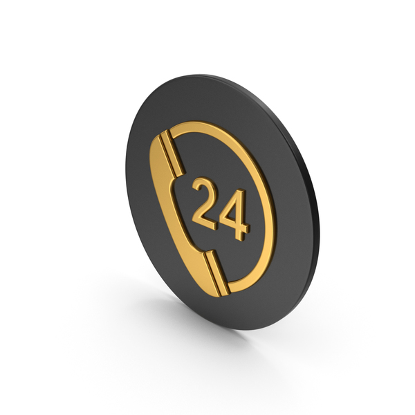 Symbol 24 Hours Phone Service Gold PNG Images & PSDs for Download