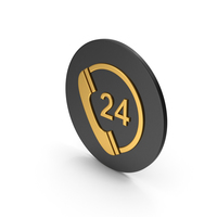 24 Hours Phone Service Gold Icon PNG & PSD Images