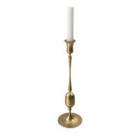 Gold Candlestick with Candle PNG & PSD Images
