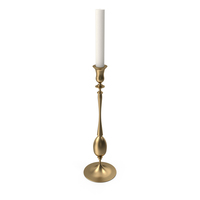 Gold Candlestick with Candle PNG & PSD Images