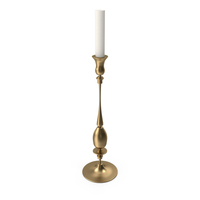 Gold Candlestick with Candle PNG & PSD Images