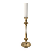 Gold Candlestick with Candle PNG & PSD Images