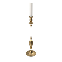 Gold Candlestick with Candle PNG & PSD Images