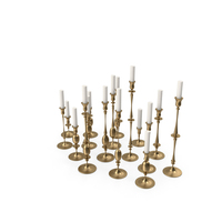 Gold Candlesticks Set with Candle PNG & PSD Images