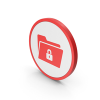 Icon Locked File Folder Red PNG & PSD Images