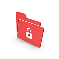 Symbol Locked File Folder Red PNG & PSD Images