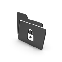 Symbol Locked File Folder Black PNG & PSD Images