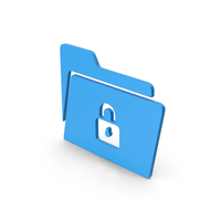 Symbol Locked File Folder Blue PNG & PSD Images