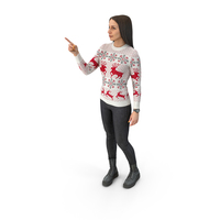 Luna Casual Winter Interacting Pose PNG & PSD Images