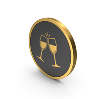 Gold Icon Clinking Glasses PNG & PSD Images