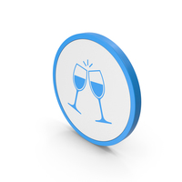 Icon Clinking Glasses Blue PNG & PSD Images