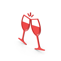 Symbol Clinking Glasses Red PNG & PSD Images