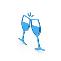 Symbol Clinking Glasses Blue PNG & PSD Images