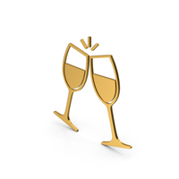 Symbol Clinking Glasses Gold PNG & PSD Images