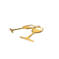 Gold Symbol Clinking Glasses PNG & PSD Images