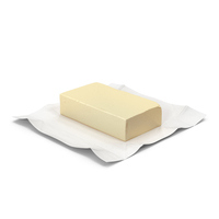 Whole Block of Butter in Open Foil Packaging PNG & PSD Images