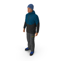 Winter Men Sportswear Standing Pose PNG & PSD Images