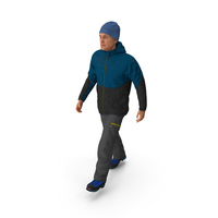 Winter Men Sportswear Walking Pose PNG & PSD Images