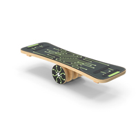 Wooden Balance Board with Roller Green PNG & PSD Images