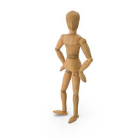 Wooden Dummy Toy Standing Pose PNG & PSD Images