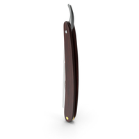 Wooden Handle Straight Edge Folding Shaving Razor Blade PNG & PSD Images