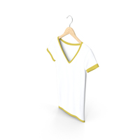 Female V Neck Hanging White And Yellow PNG & PSD Images
