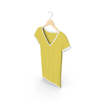Female V Neck Hanging White And Yellow PNG & PSD Images