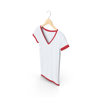 Female V Neck Hanging White And Red PNG & PSD Images