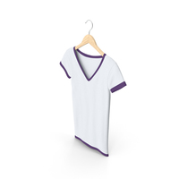 Female V Neck Hanging White And Purple PNG & PSD Images