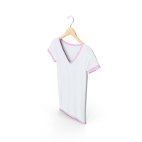 Female V Neck Hanging White And Pink PNG & PSD Images