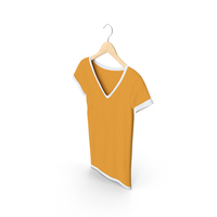 Female V Neck Hanging White And Orange PNG & PSD Images