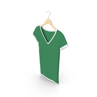 Female V Neck Hanging White and Green PNG & PSD Images