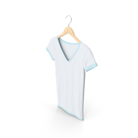 Female V Neck Hanging White And Blue PNG & PSD Images