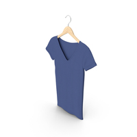 Female V Neck Hanging Dark Blue PNG & PSD Images