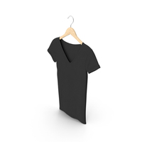 Female V Neck Hanging Black PNG & PSD Images