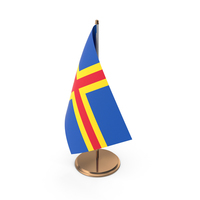 Aland Islands Desk Flag PNG & PSD Images