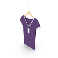 Female V Neck Hanging With Tag White And Purple PNG & PSD Images