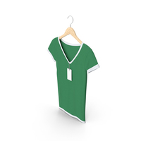 Female V Neck Hanging With Tag White And Green PNG & PSD Images