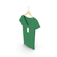Female V Neck Hanging With Tag Green PNG & PSD Images