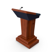 Wooden Speech Podium with Microphones PNG & PSD Images