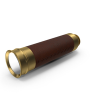 Wrapped Brass Spyglass Telescope Folded PNG & PSD Images