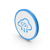 Icon Cloud Co2 Blue PNG & PSD Images