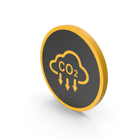 Icon Cloud Co2 Yellow PNG & PSD Images