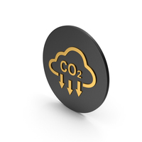 Co2 Cloud Gold Icon PNG & PSD Images