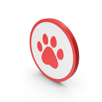 Icon Animal Paw Red PNG & PSD Images