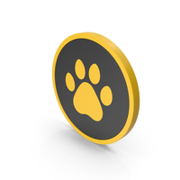 Icon Animal Paw Yellow PNG & PSD Images