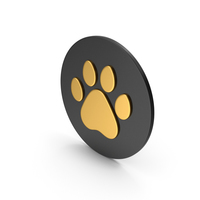 Animal Paw Gold Icon PNG & PSD Images