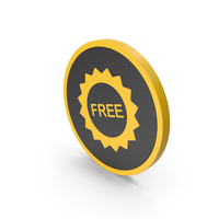 Icon Free Badge Yellow PNG & PSD Images