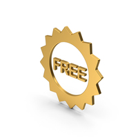 Symbol Free Badge Gold PNG & PSD Images