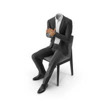 Black Suit on Chair with Middle Finger PNG & PSD Images